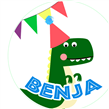Tarjetitas redondas Baby Dino 20u Pers
